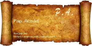 Pap Acsád névjegykártya